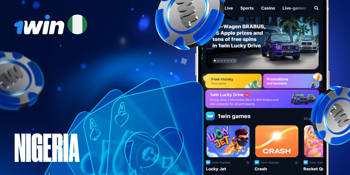 1win Nigeria main banner with casino games